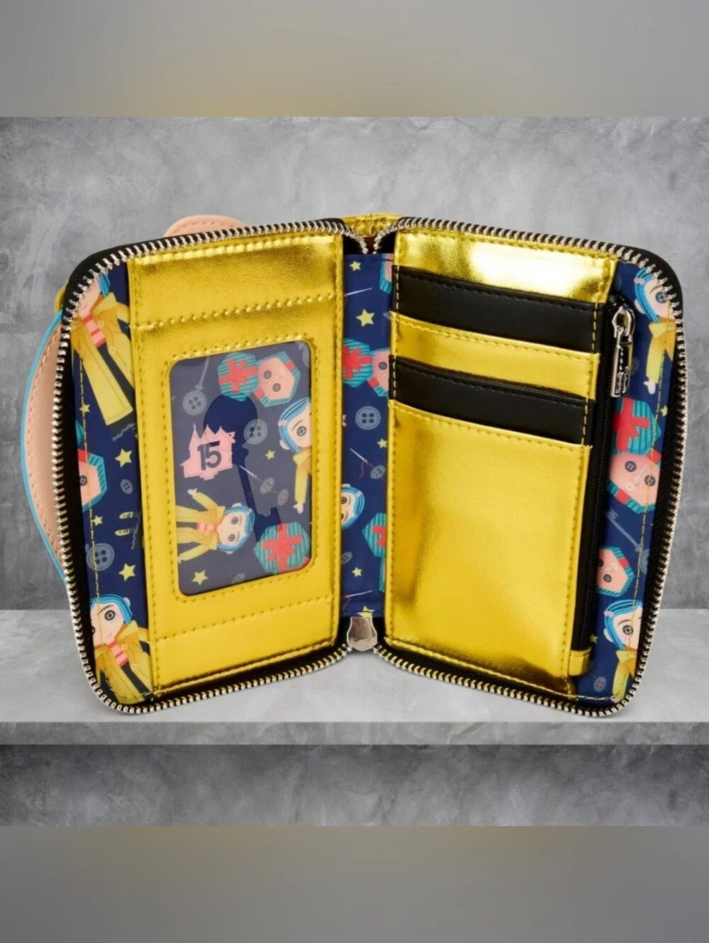 Loungefly x Coraline 15th Anniversary Laika Doll Metallic Cosplay Wallet 💛